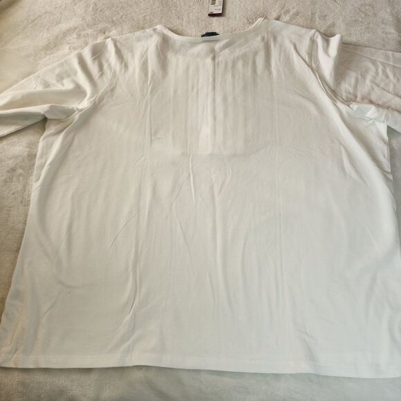 Classic Elements NWT White 3/4 Sleeve Ruffled Bodice With Buttons Size 24-26W - Picture 6 of 7